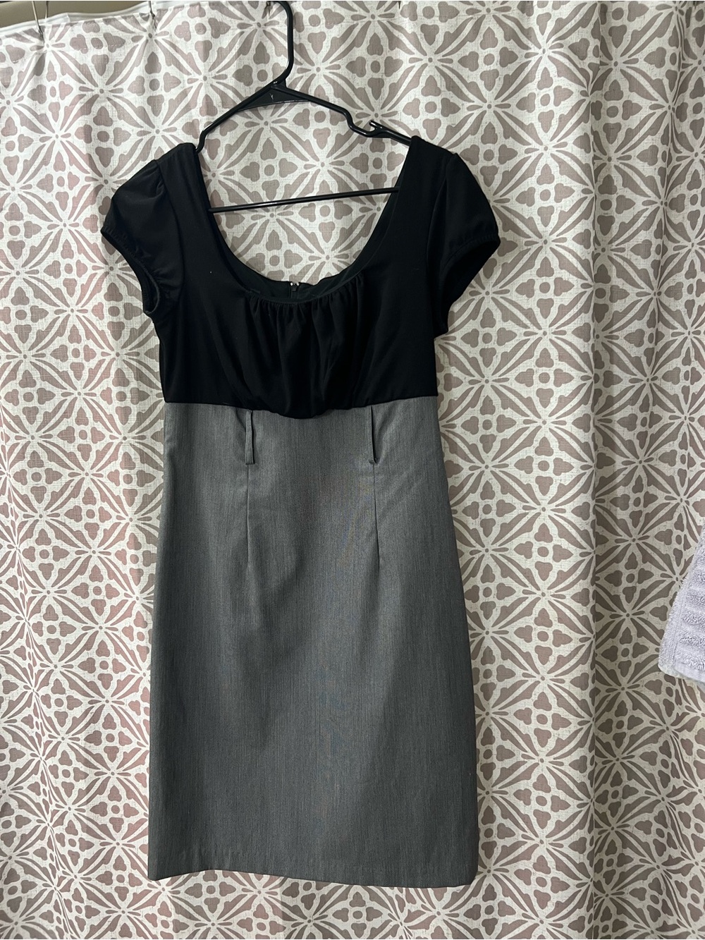 Maurices Black and Gray Two-Tone Scoop Neck Midi Dress